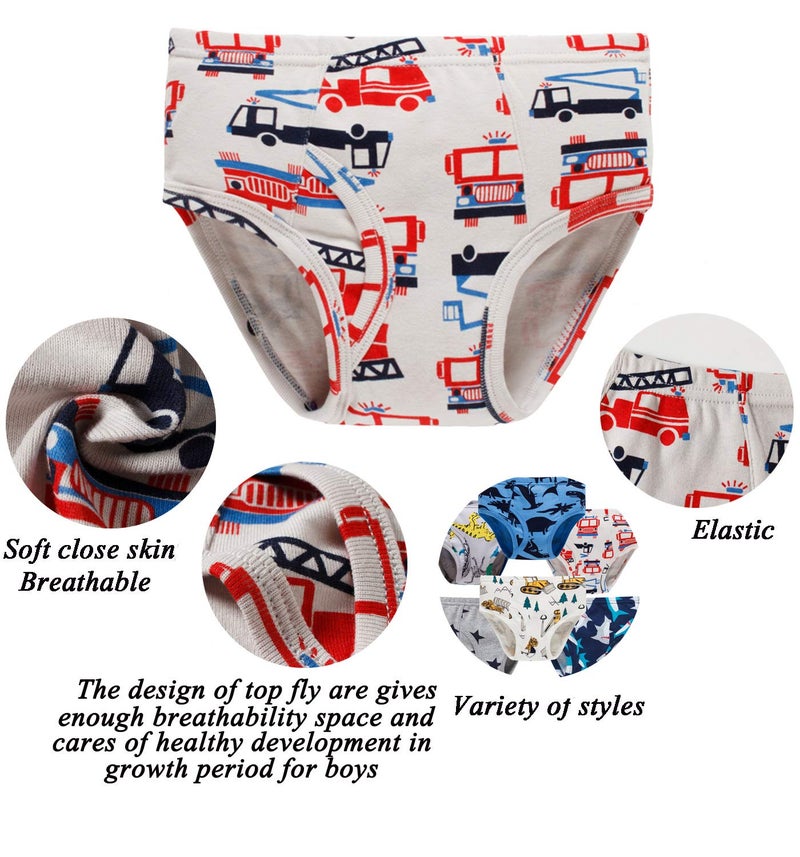 Boboking Little Boys,Little kid Briefs Dinosaur Truck Toddler Kids Underwear (Pack of 6) 2T/3T - Image 2